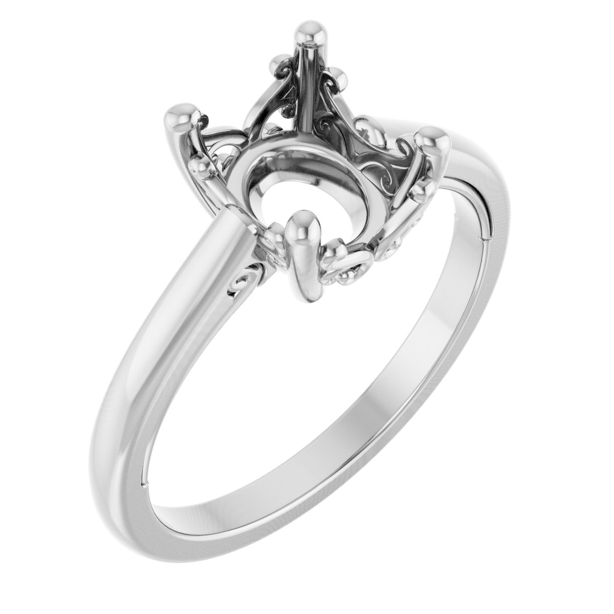 Solitaire Vintage-Inspired Scroll Engagement Ring