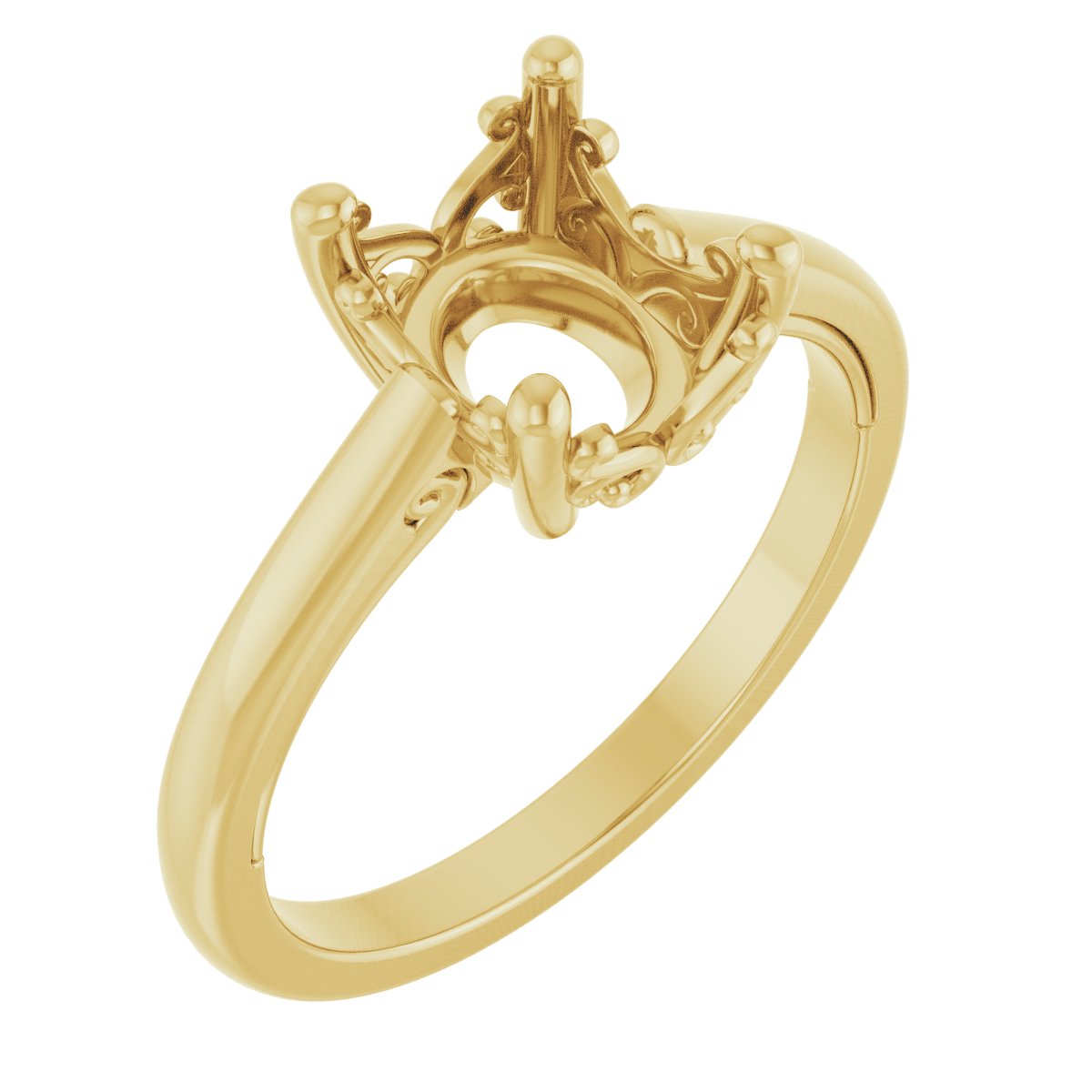 Solitaire Vintage-Inspired Scroll Engagement Ring