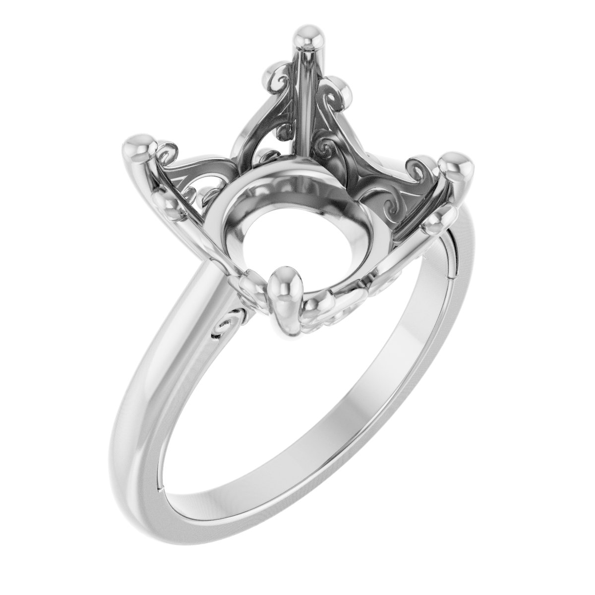 Solitaire Vintage-Inspired Scroll Engagement Ring