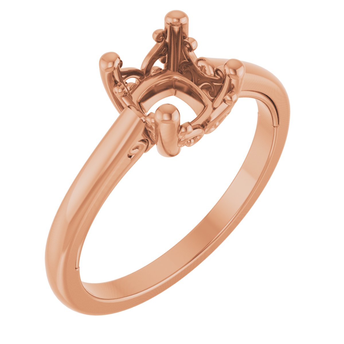 Solitaire Vintage-Inspired Scroll Engagement Ring