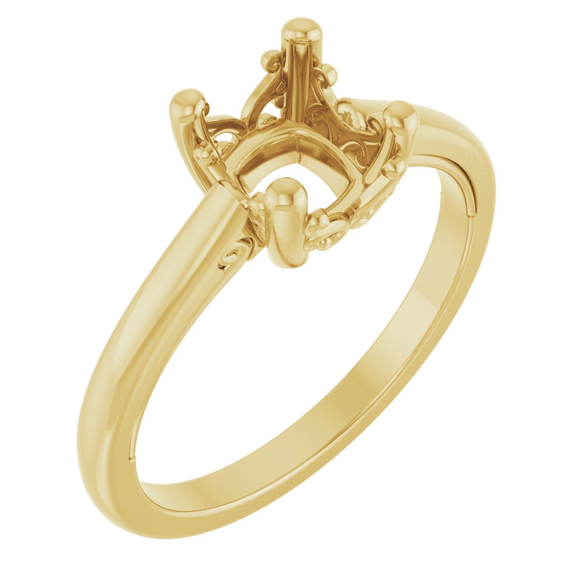 Solitaire Vintage-Inspired Scroll Engagement Ring