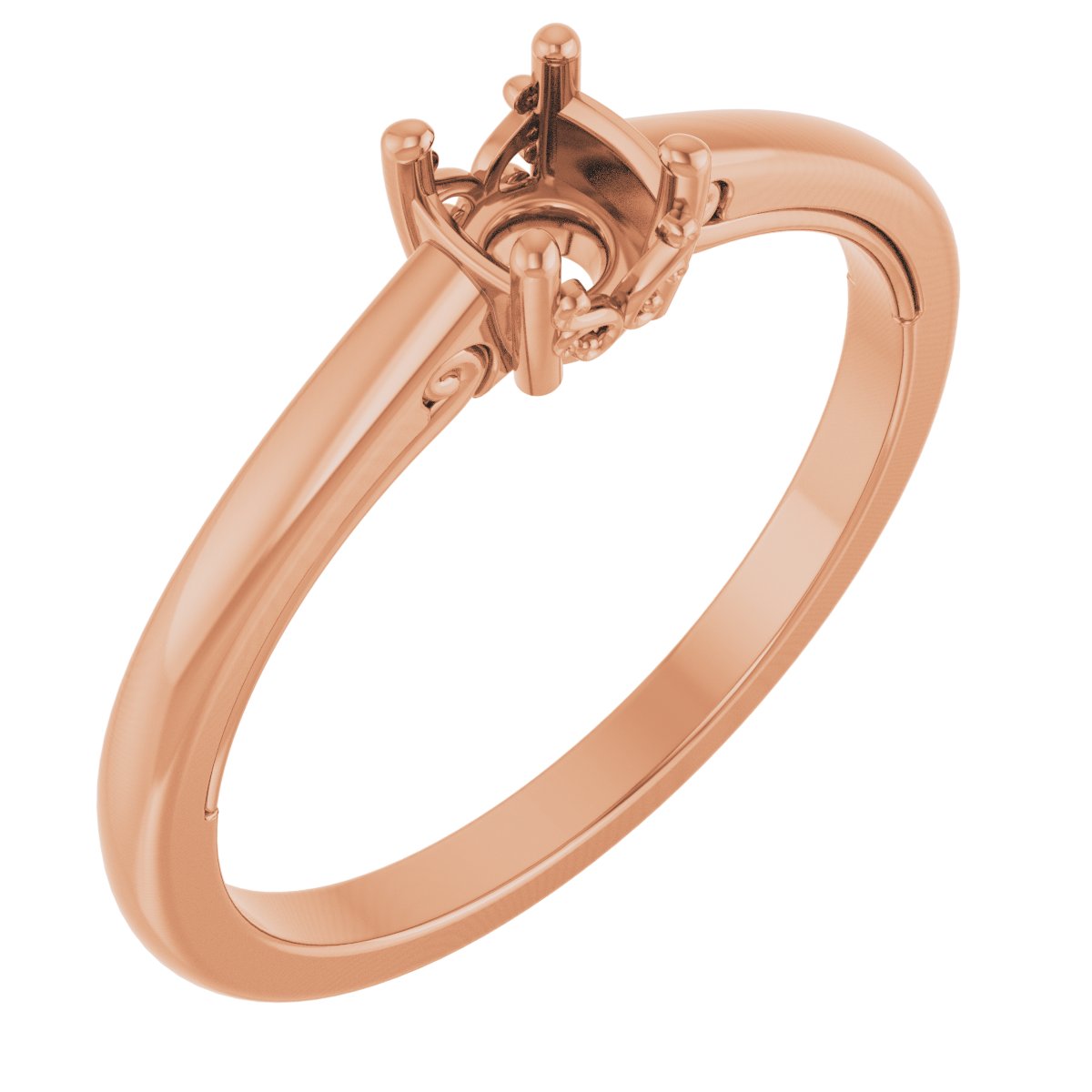 Solitaire Vintage-Inspired Scroll Engagement Ring