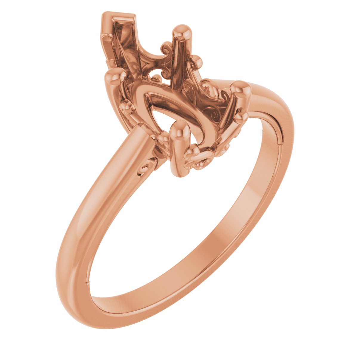 Solitaire Vintage-Inspired Scroll Engagement Ring
