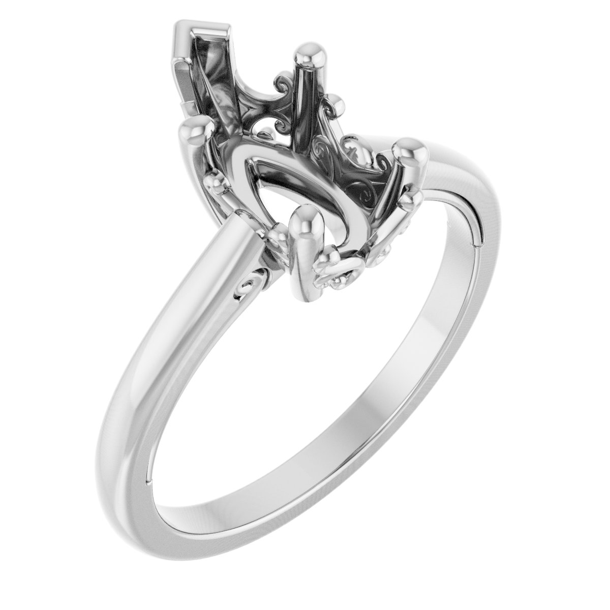 Solitaire Vintage-Inspired Scroll Engagement Ring