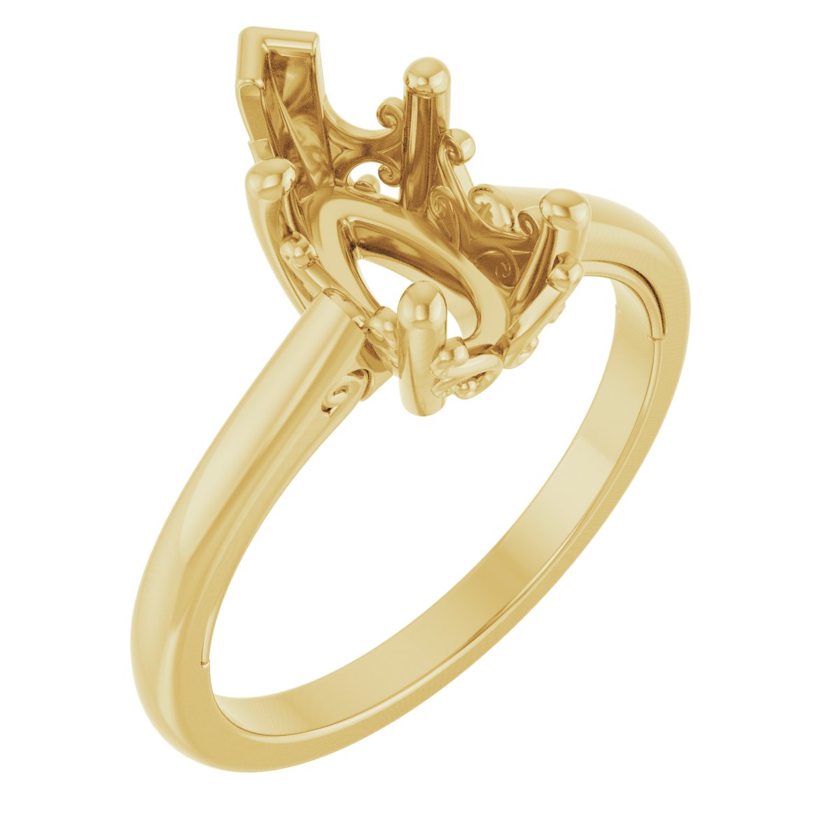 Solitaire Vintage-Inspired Scroll Engagement Ring