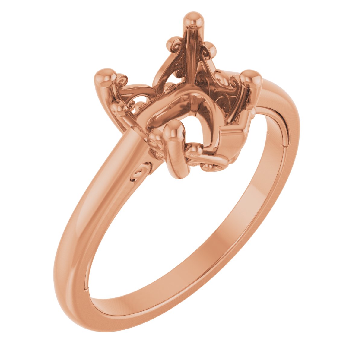 Solitaire Vintage-Inspired Scroll Engagement Ring