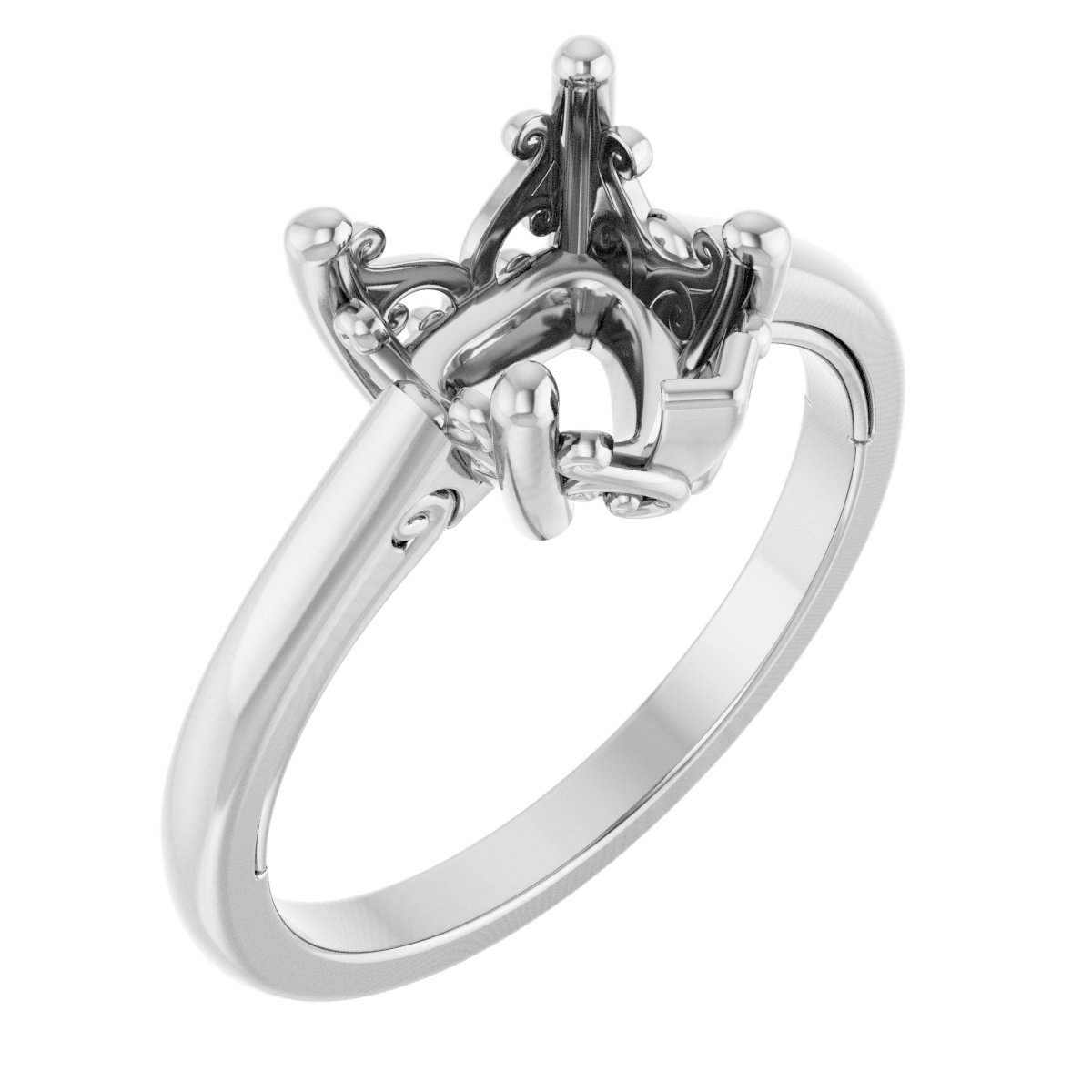 Solitaire Vintage-Inspired Scroll Engagement Ring