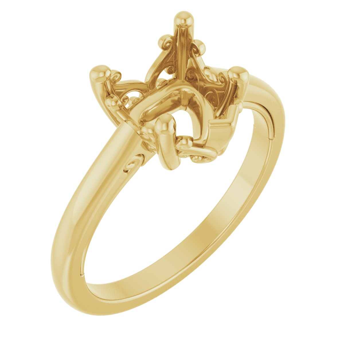 Solitaire Vintage-Inspired Scroll Engagement Ring
