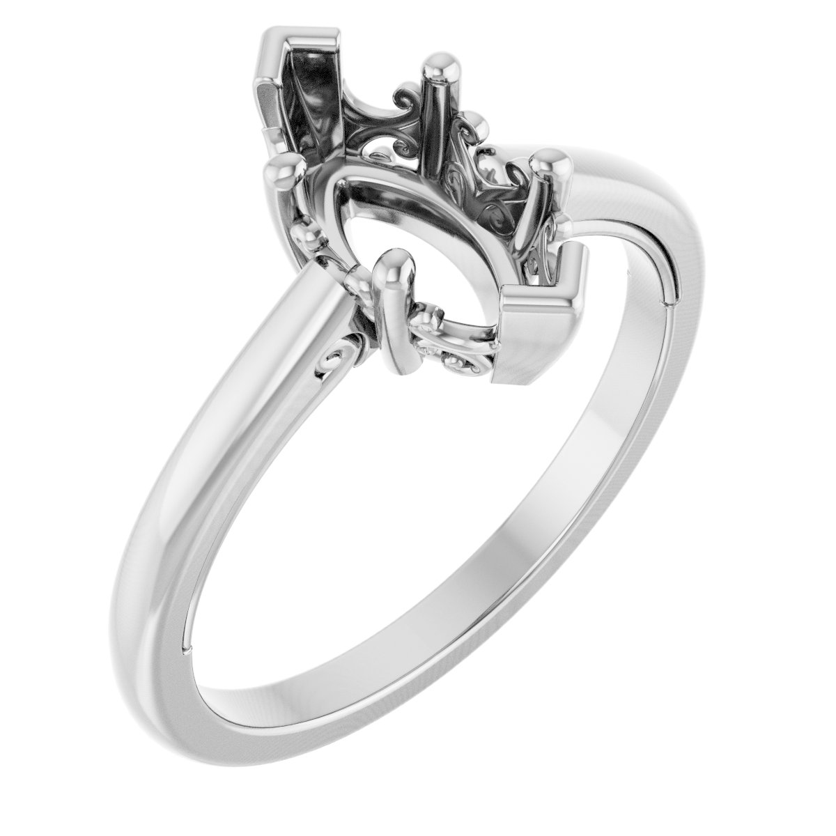 Solitaire Vintage-Inspired Scroll Engagement Ring