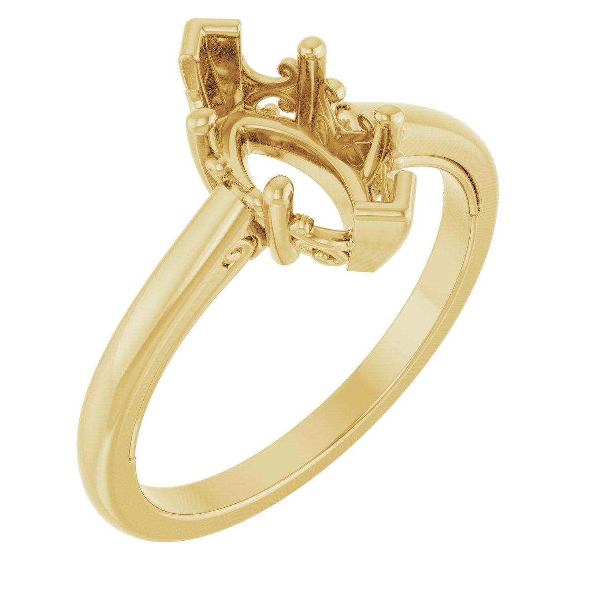 Solitaire Vintage-Inspired Scroll Engagement Ring