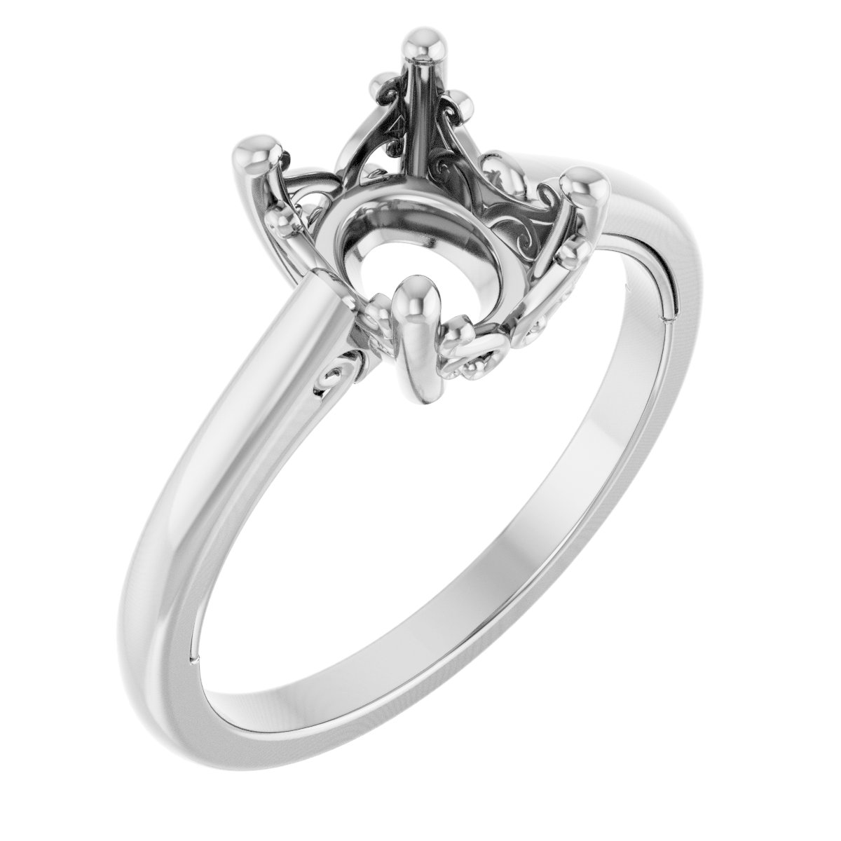 Solitaire Vintage-Inspired Scroll Engagement Ring