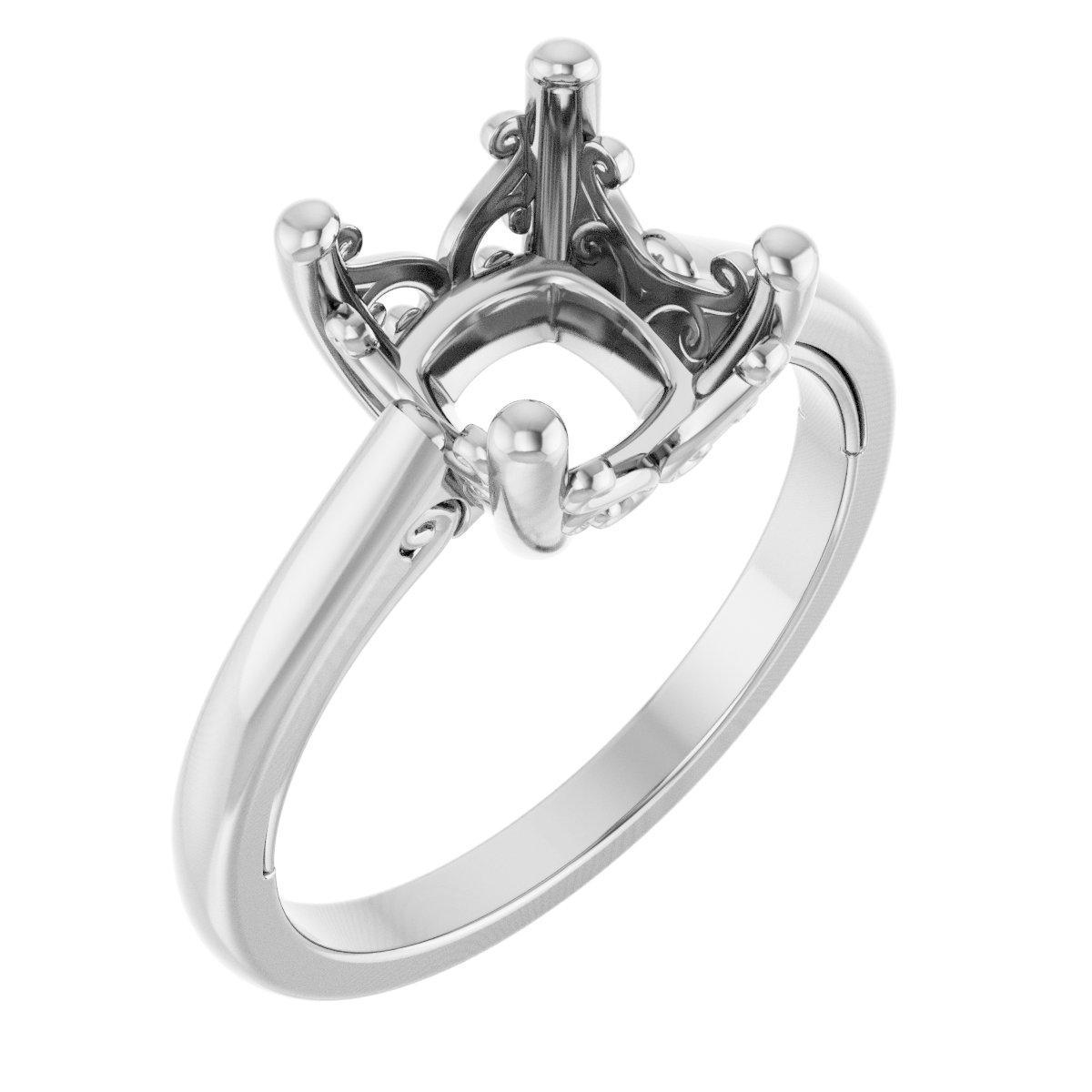 Solitaire Vintage-Inspired Scroll Engagement Ring