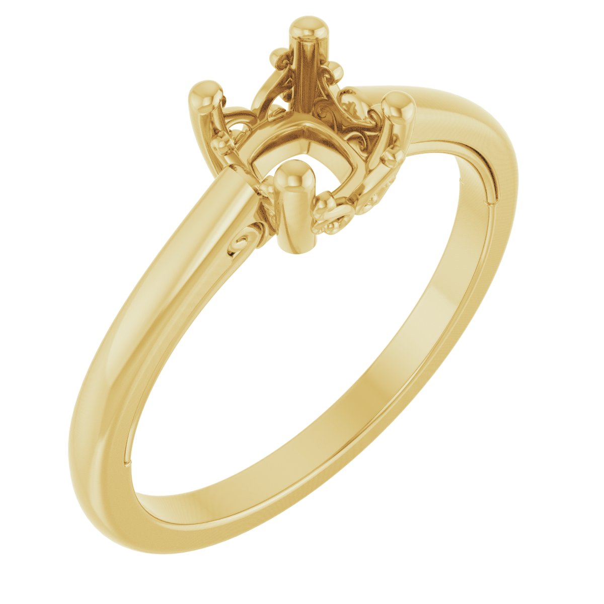 Solitaire Vintage-Inspired Scroll Engagement Ring