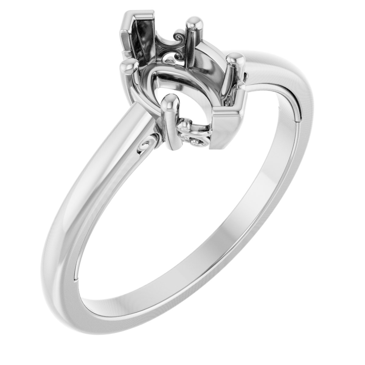 Solitaire Vintage-Inspired Scroll Engagement Ring