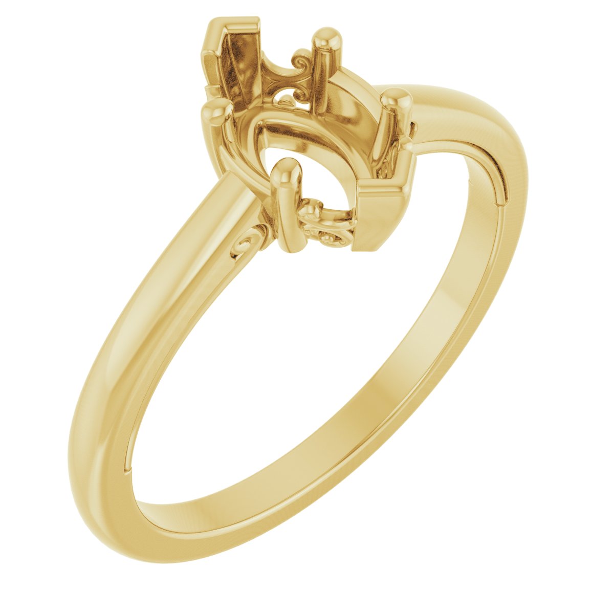 Solitaire Vintage-Inspired Scroll Engagement Ring