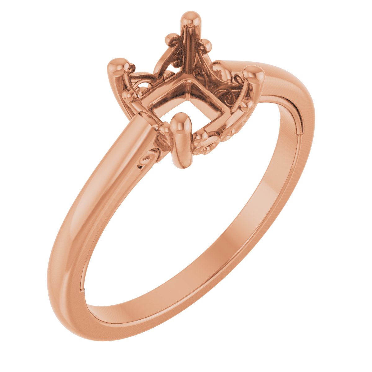 Solitaire Vintage-Inspired Scroll Engagement Ring