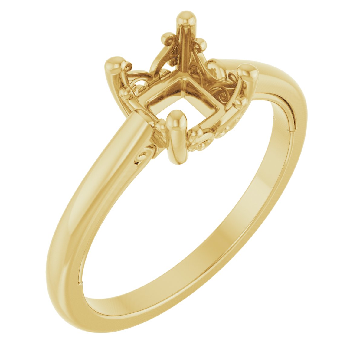 Solitaire Vintage-Inspired Scroll Engagement Ring