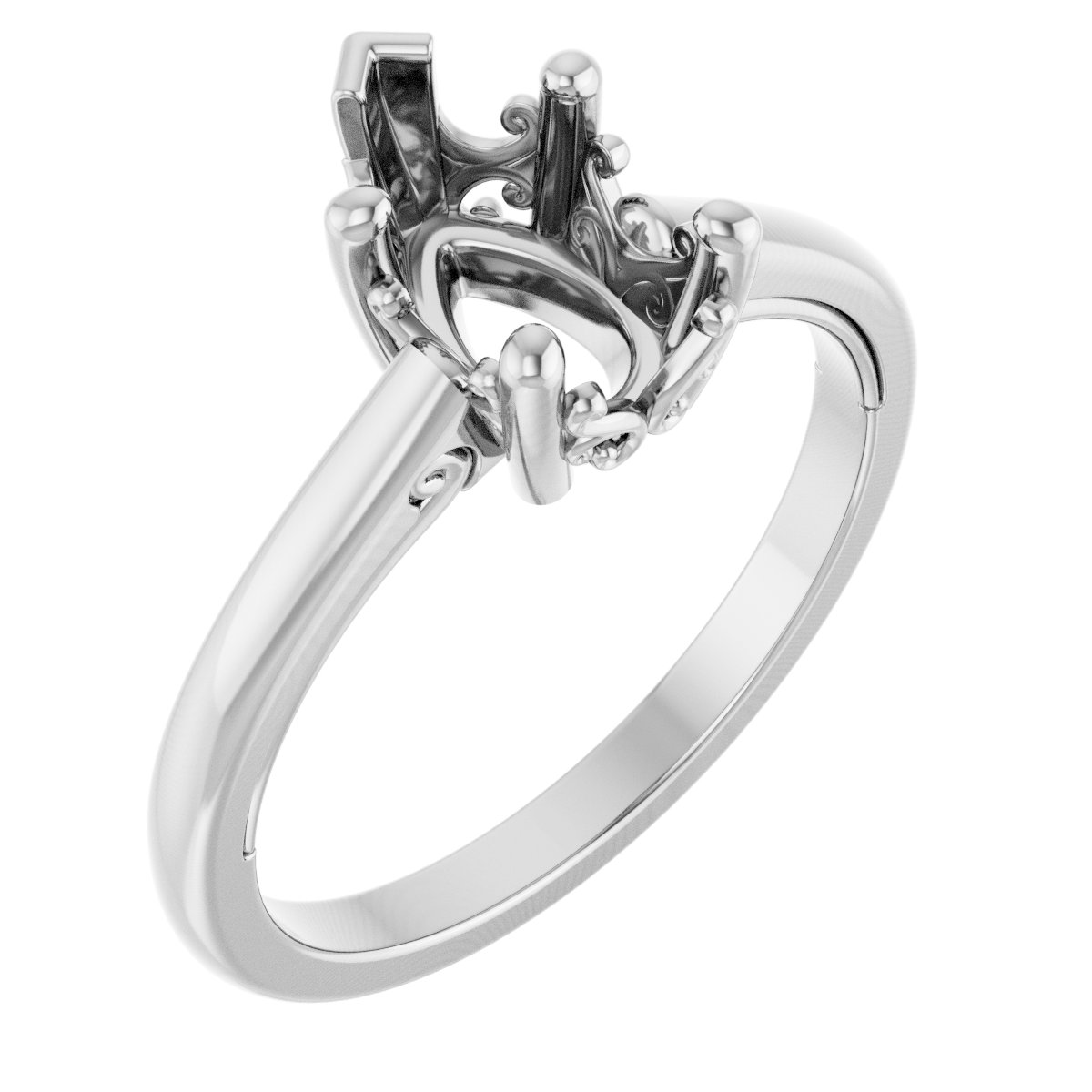 Solitaire Vintage-Inspired Scroll Engagement Ring