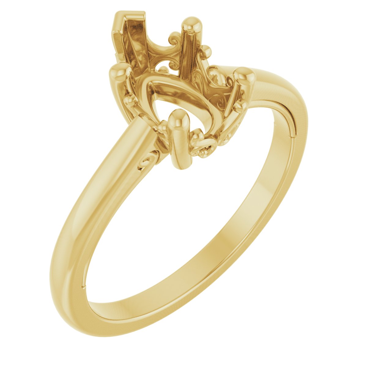Solitaire Vintage-Inspired Scroll Engagement Ring