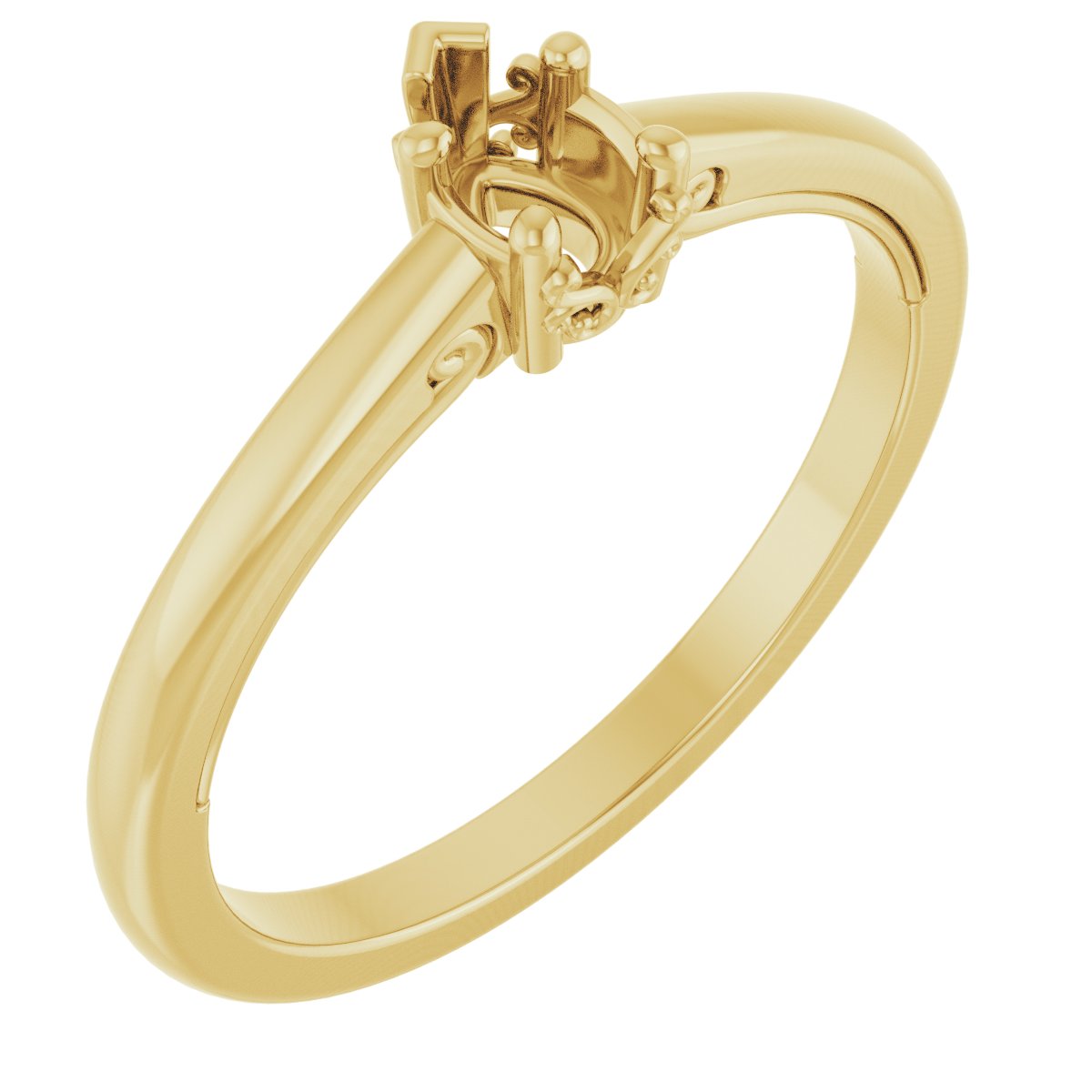 Solitaire Vintage-Inspired Scroll Engagement Ring