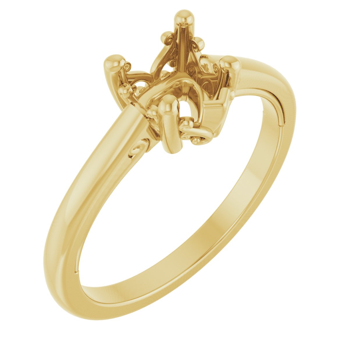 Solitaire Vintage-Inspired Scroll Engagement Ring