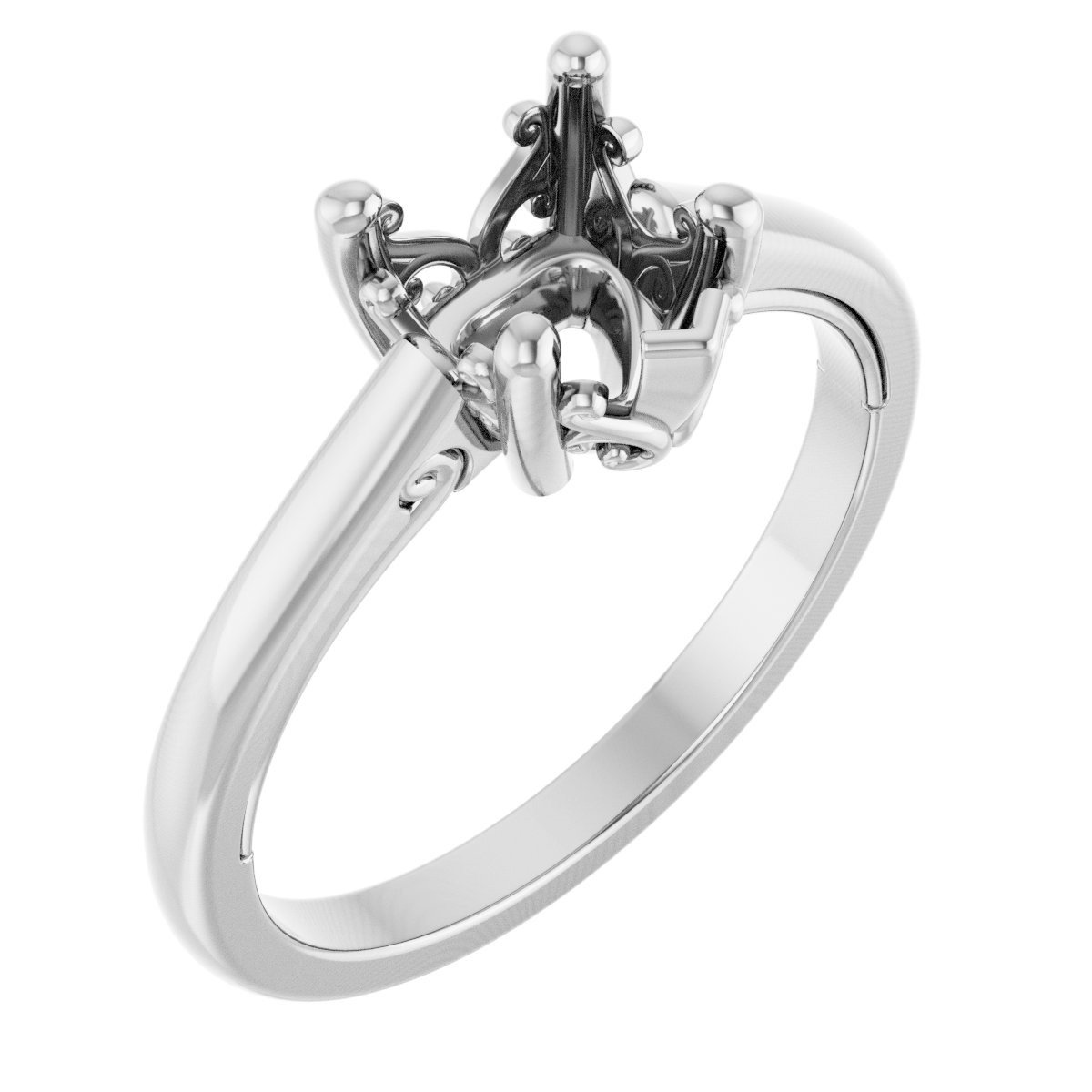 Solitaire Vintage-Inspired Scroll Engagement Ring