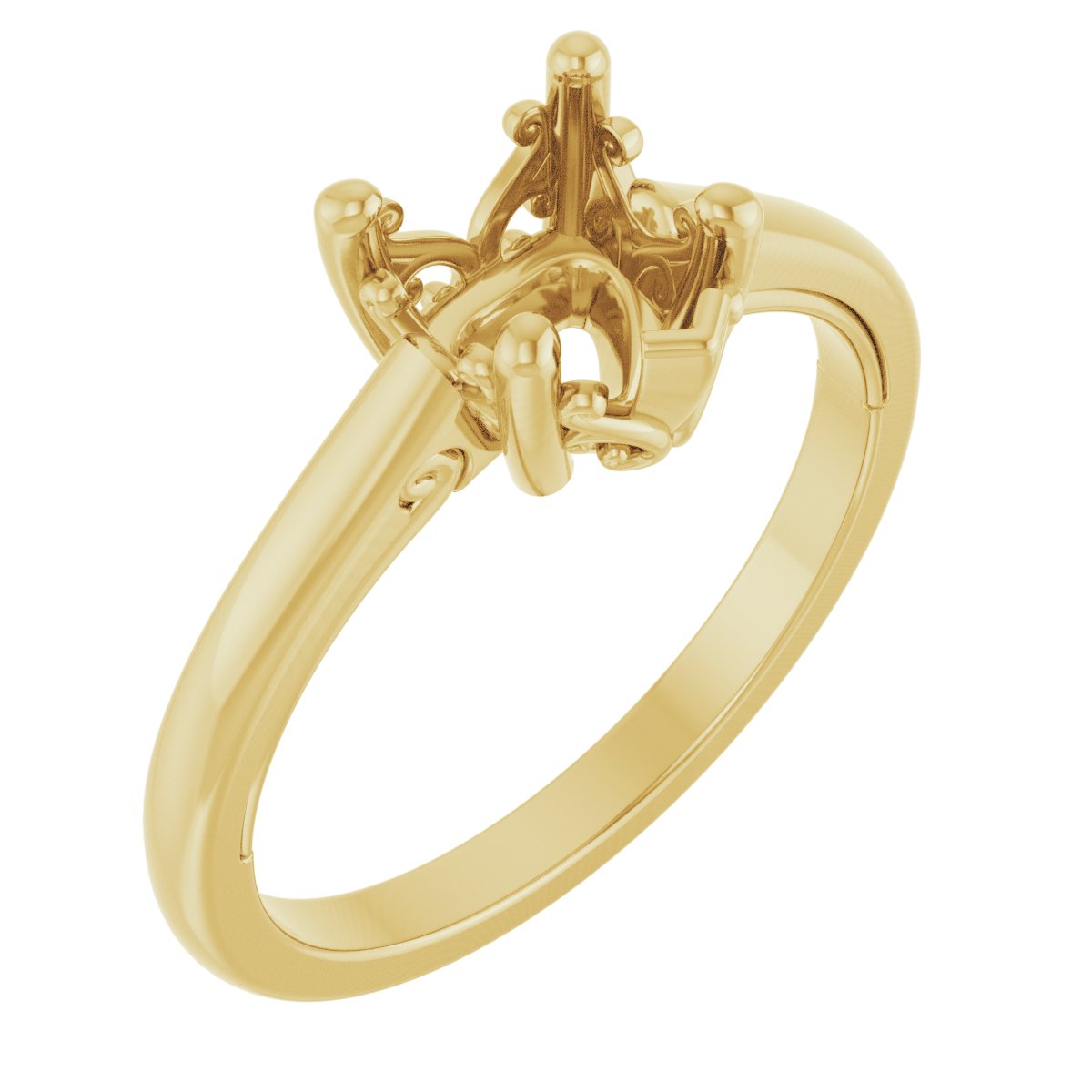 Solitaire Vintage-Inspired Scroll Engagement Ring