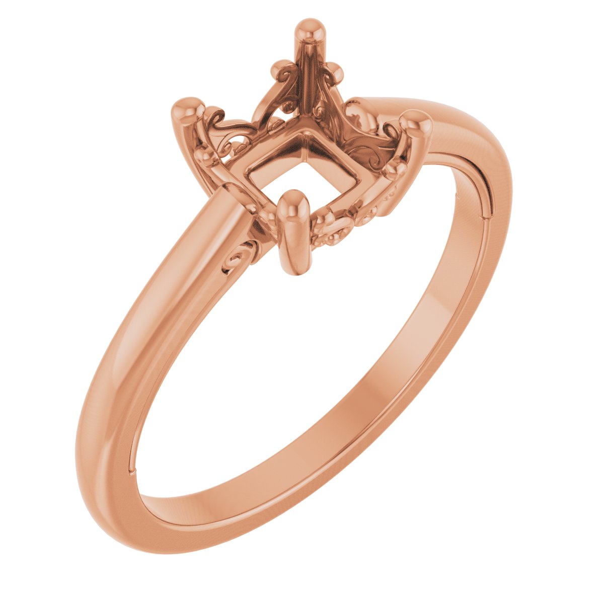Solitaire Vintage-Inspired Scroll Engagement Ring