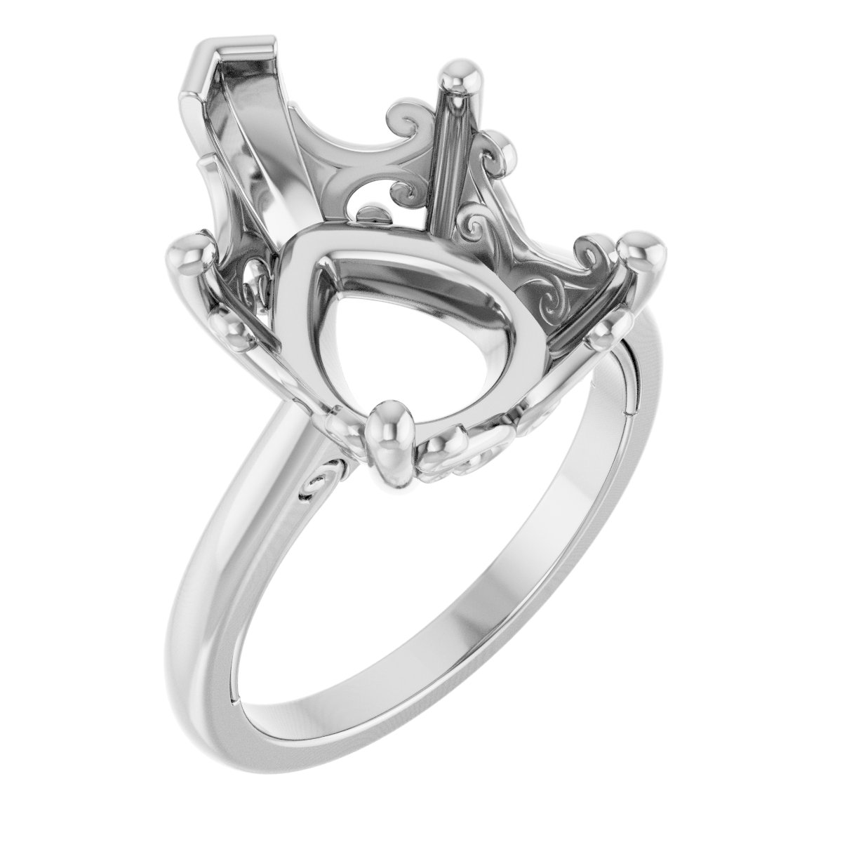 Solitaire Vintage-Inspired Scroll Engagement Ring