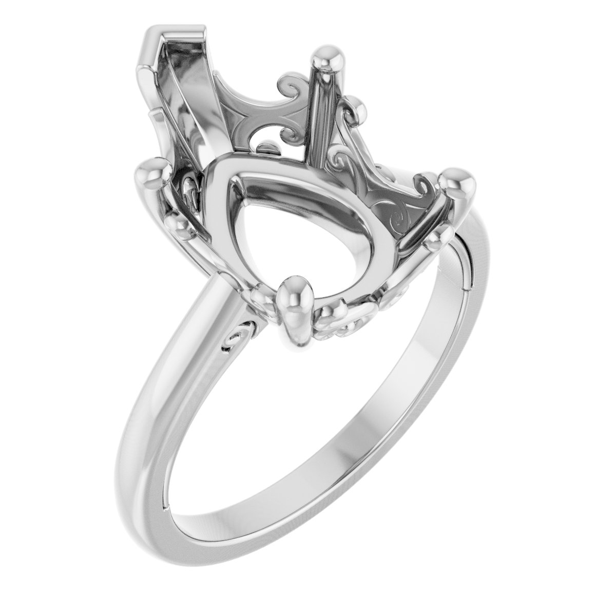 Solitaire Vintage-Inspired Scroll Engagement Ring