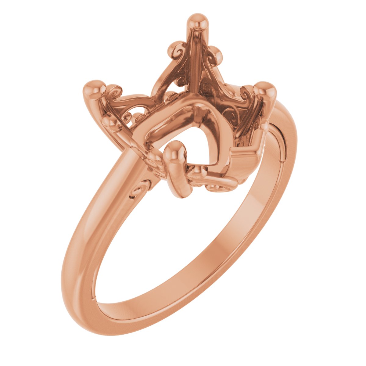 Solitaire Vintage-Inspired Scroll Engagement Ring