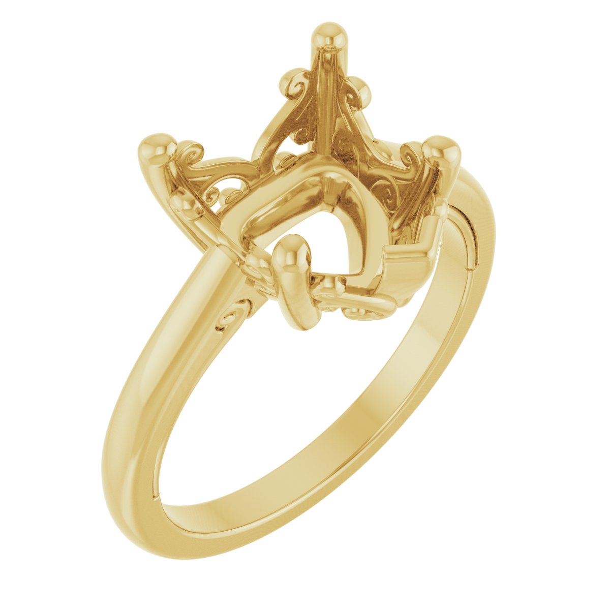 Solitaire Vintage-Inspired Scroll Engagement Ring