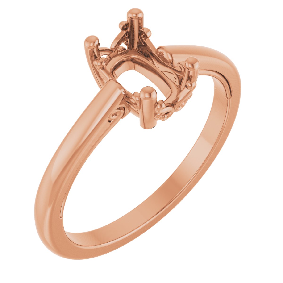 Solitaire Vintage-Inspired Scroll Engagement Ring