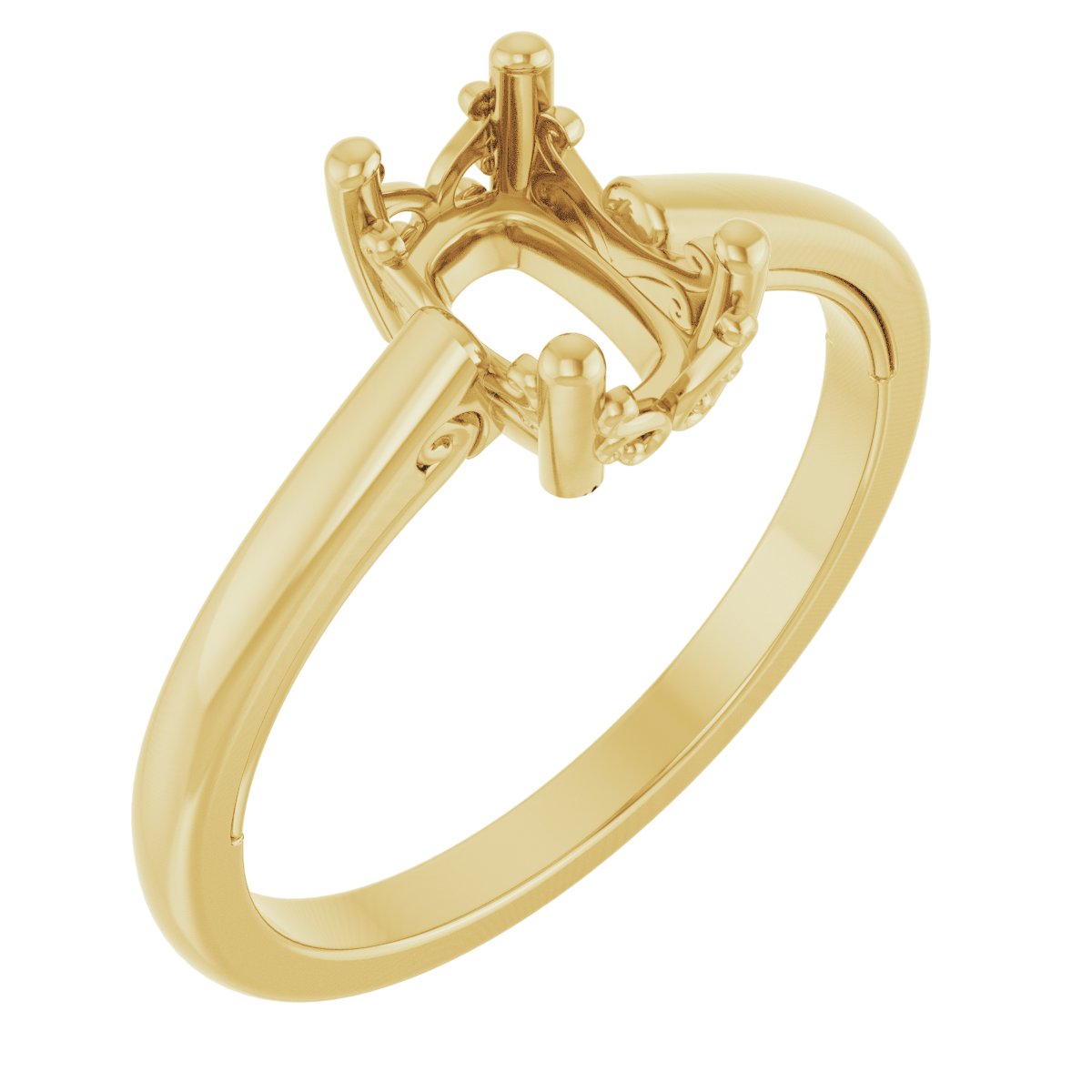 Solitaire Vintage-Inspired Scroll Engagement Ring