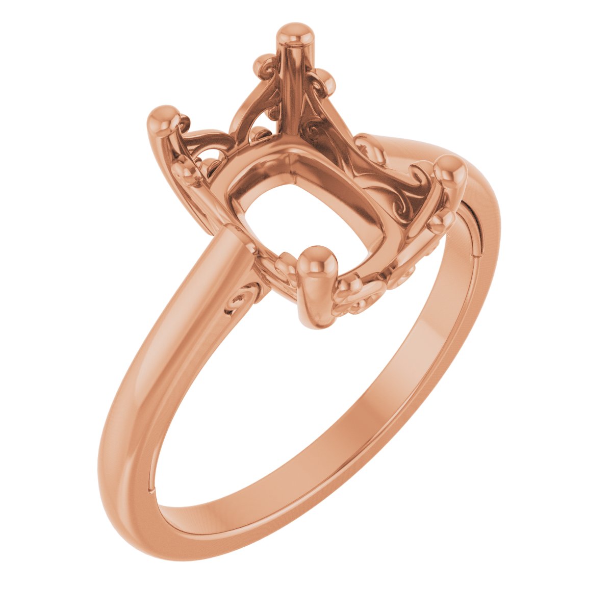 Solitaire Vintage-Inspired Scroll Engagement Ring