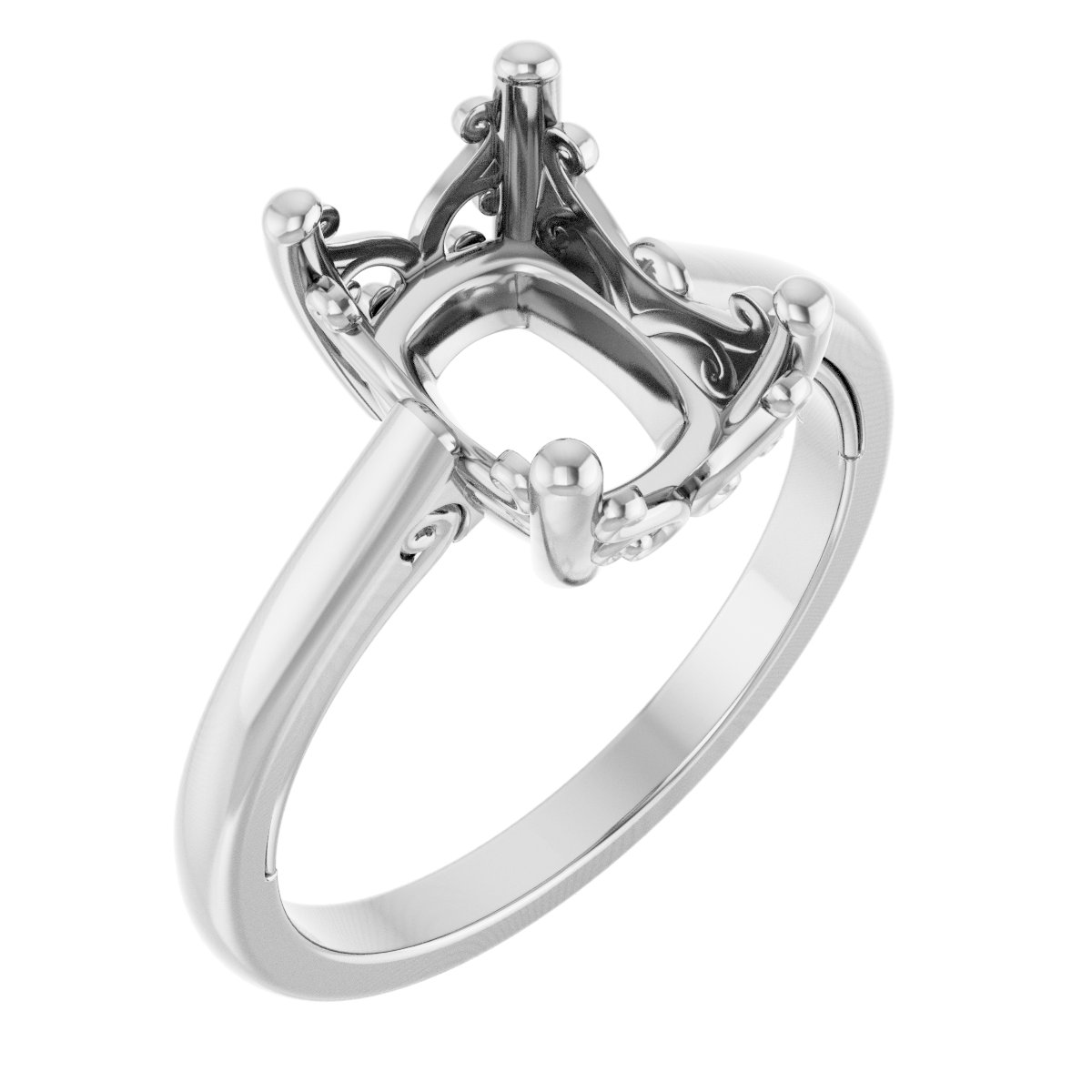 Solitaire Vintage-Inspired Scroll Engagement Ring