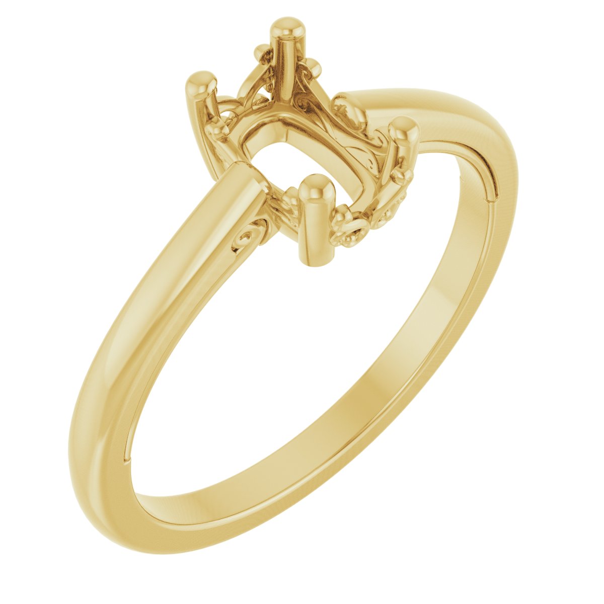 Solitaire Vintage-Inspired Scroll Engagement Ring