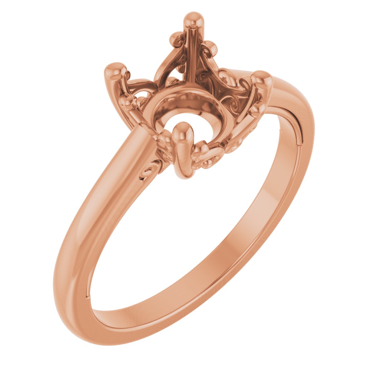 Solitaire Vintage-Inspired Scroll Engagement Ring