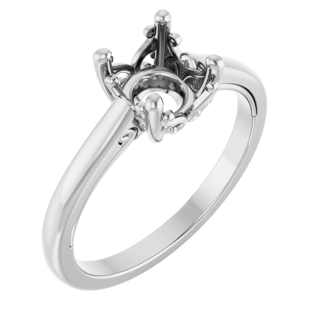 Solitaire Vintage-Inspired Scroll Engagement Ring