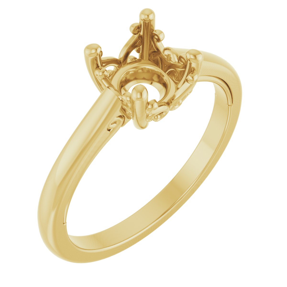 Solitaire Vintage-Inspired Scroll Engagement Ring