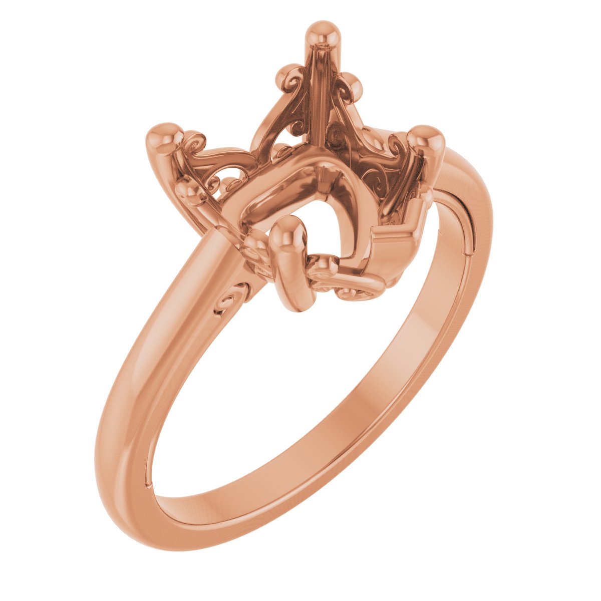 Solitaire Vintage-Inspired Scroll Engagement Ring