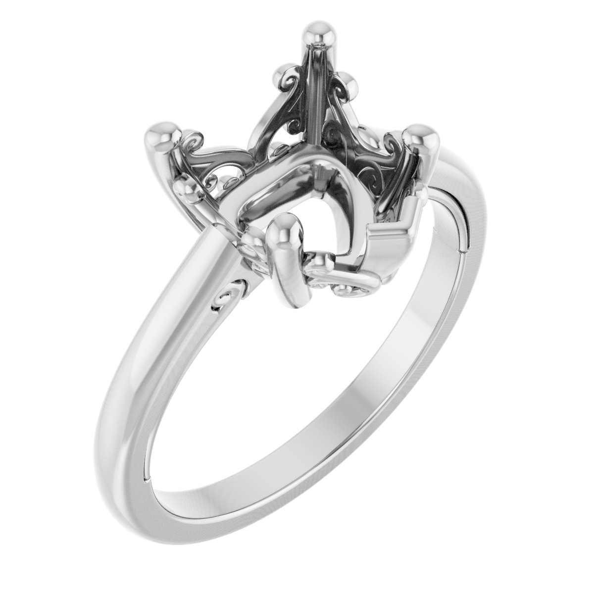 Solitaire Vintage-Inspired Scroll Engagement Ring