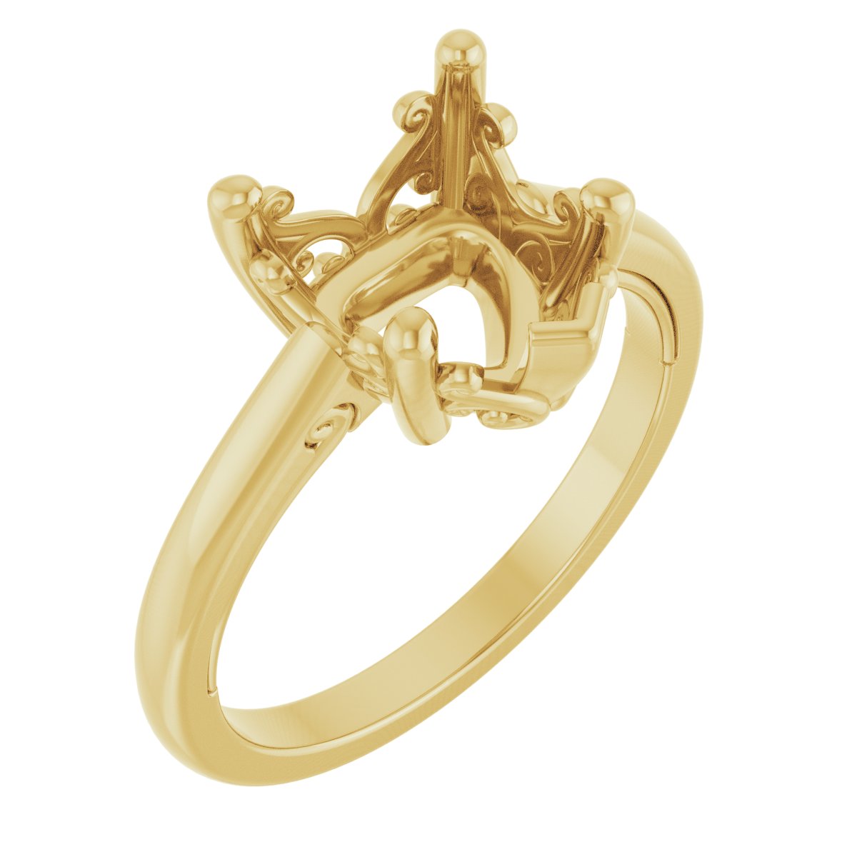 Solitaire Vintage-Inspired Scroll Engagement Ring