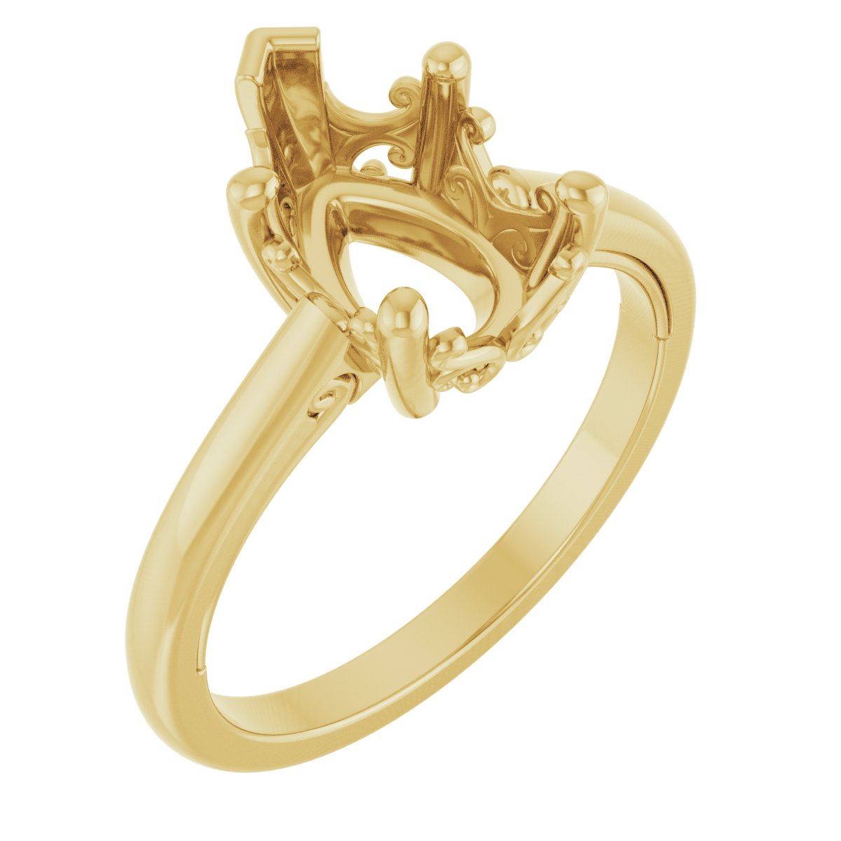Solitaire Vintage-Inspired Scroll Engagement Ring