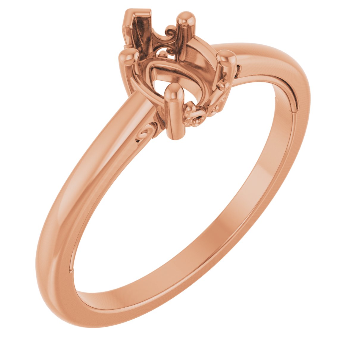 Solitaire Vintage-Inspired Scroll Engagement Ring