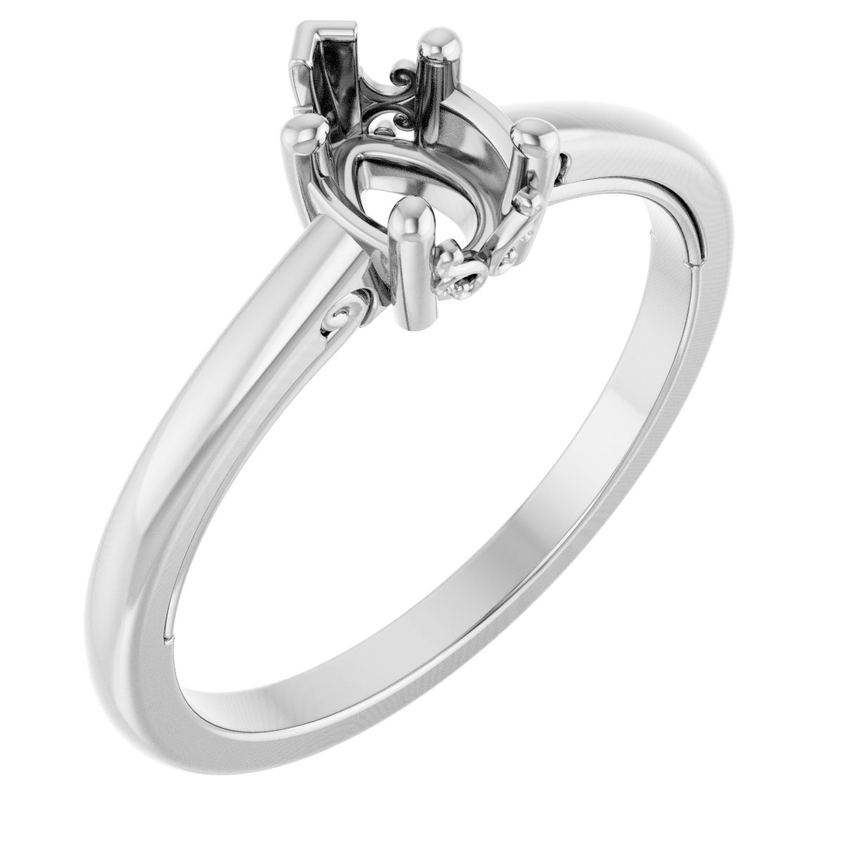 Solitaire Vintage-Inspired Scroll Engagement Ring