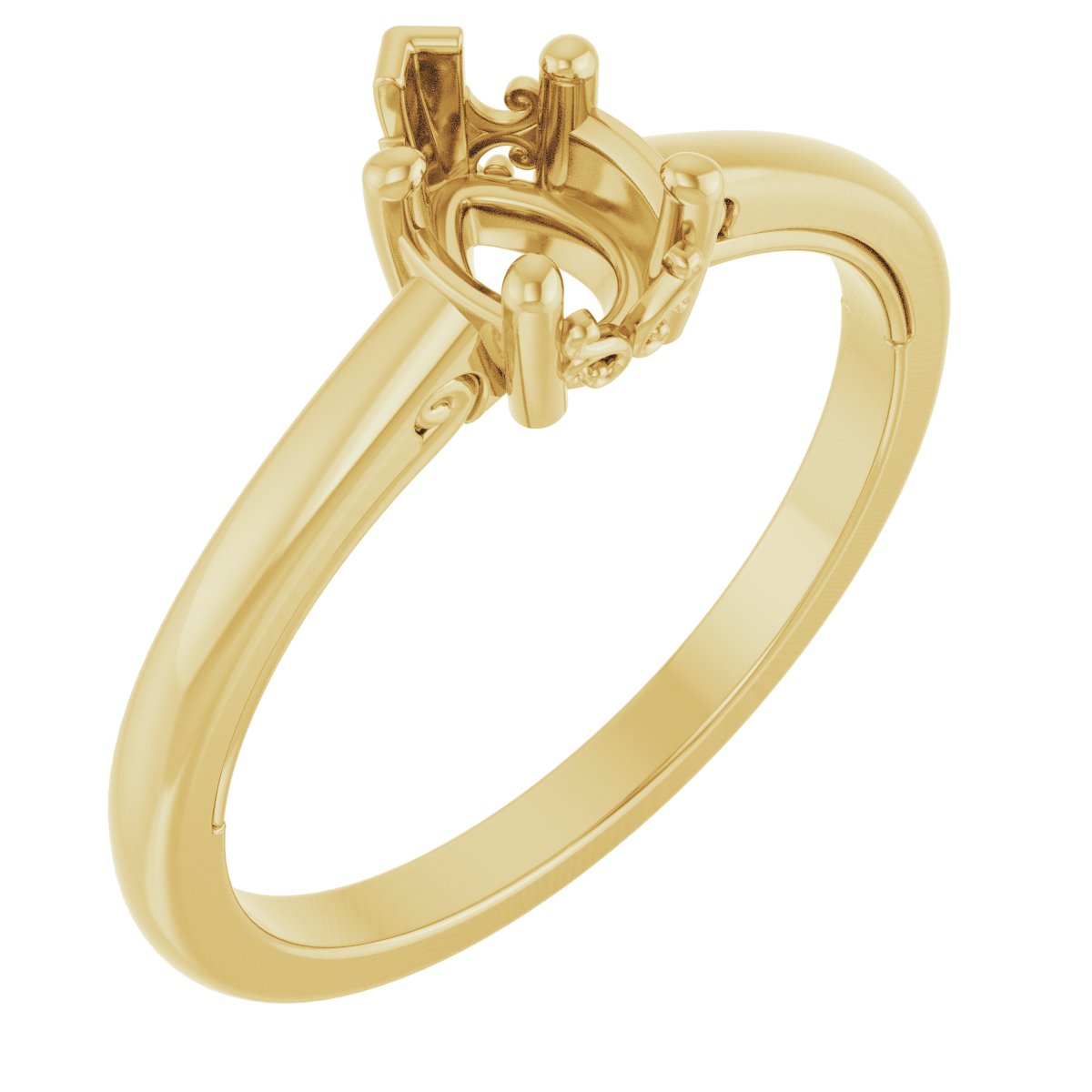 Solitaire Vintage-Inspired Scroll Engagement Ring