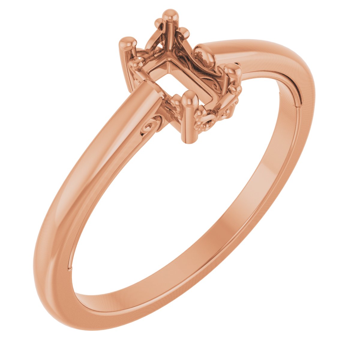 Solitaire Vintage-Inspired Scroll Engagement Ring