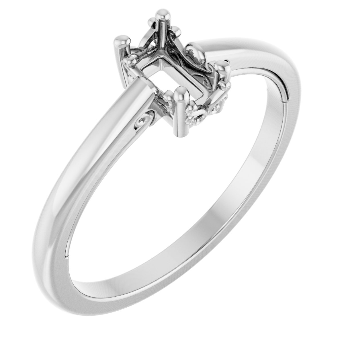 Solitaire Vintage-Inspired Scroll Engagement Ring