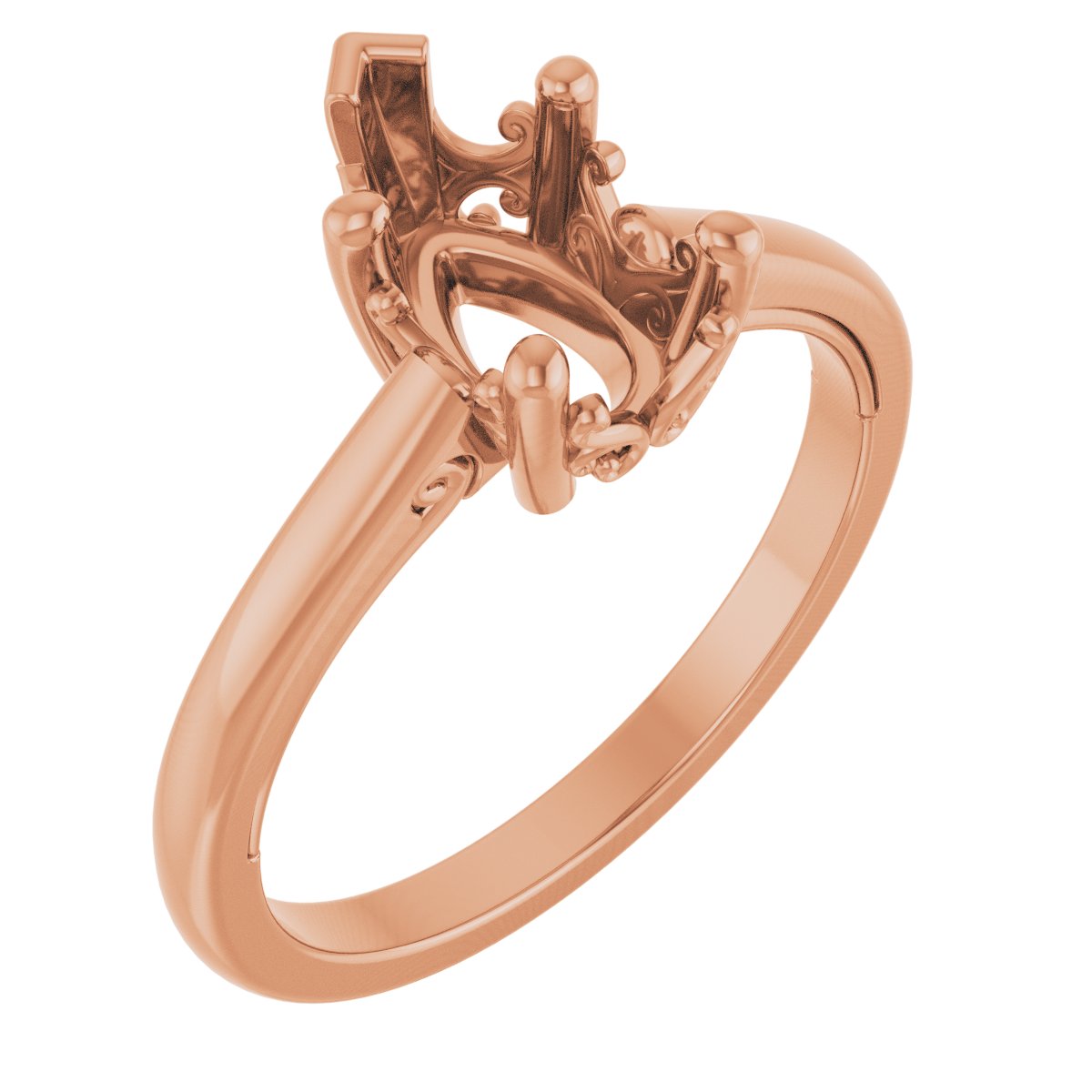 Solitaire Vintage-Inspired Scroll Engagement Ring